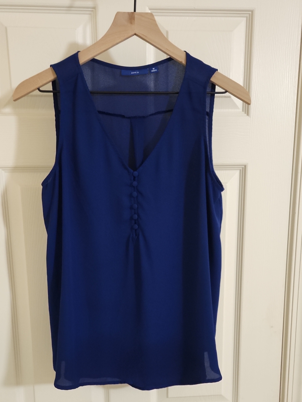 Apt. 9 Royal Blue Sleeveless V-Neck Button-Front Camisole